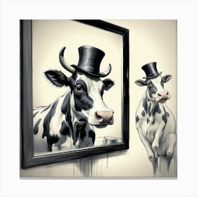 Cows In Top Hats Canvas Print