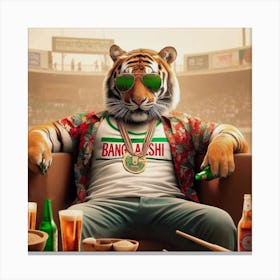 Tiger In A Chair Canvas Print