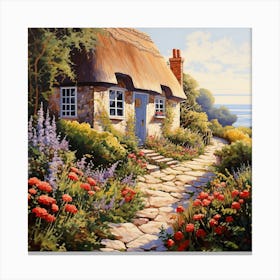Cottage By The Sea Canvas Print