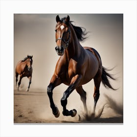 Two Horses Galloping Canvas Print