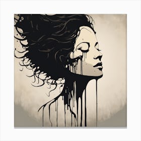 175838 A Silhouette Of A Woman With Dripping Hair, In The Xl 1024 V1 0 Canvas Print