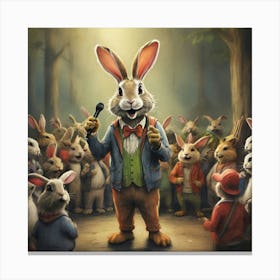 Rabbits In The Woods 5 Canvas Print