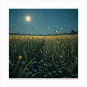 Fireflies In A Field 2 Canvas Print