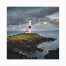 Lighthouse At Dusk 4 Canvas Print