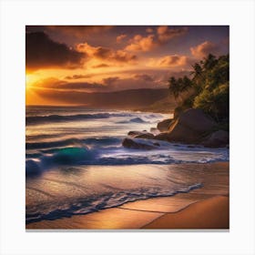 Sunset On The Beach 722 Canvas Print