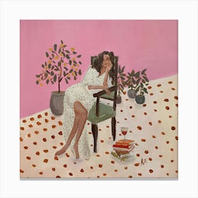 Girl In A Chair Canvas Print