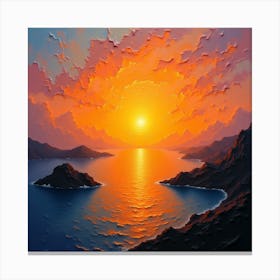 Sunset Over The Ocean 2 Canvas Print