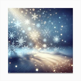 Background With Snowflakes Canvas Print