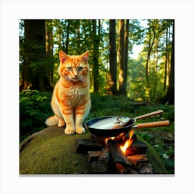 Flux Schnell A Vibrant Orange Tabby Cat With Bright Green Eyes 3 Canvas Print