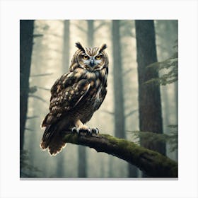 Owl In The Forest 66 Canvas Print