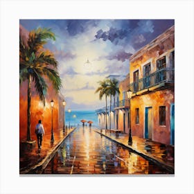 Rainy Night On The Beach 1 Canvas Print