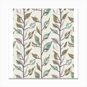 Leaf Pattern Wallpaper Canvas Print