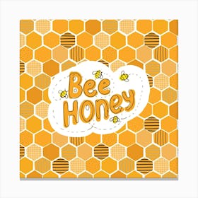 Bee Honey Honeycomb Hexagon Canvas Print