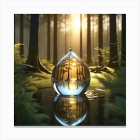 Water Drop In The Forest 2 Canvas Print