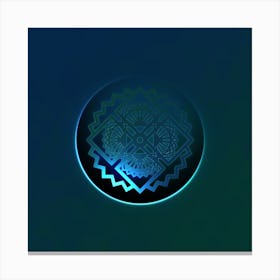 Geometric Neon Glyph on Jewel Tone Triangle Pattern 242 Canvas Print