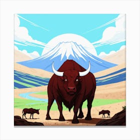 Bull In The Desert 2 Canvas Print