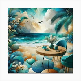 Abstract Epoxy resin art in landscape 4 Canvas Print