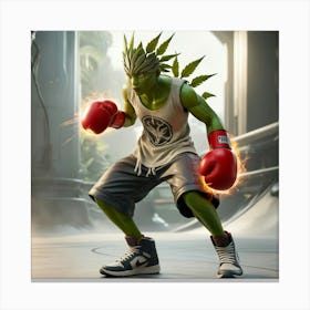 Boy Doing Boxing Canvas Print