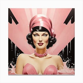 Pin Up Girl - Art Deco Style - Woman Canvas Print