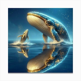 Whales In The Water Canvas Print