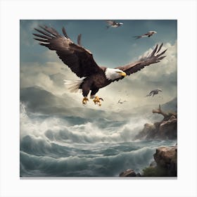 0 I Want An Amazing 3d Picture Of An Eagle Catching Esrgan V1 X2plus (1) Canvas Print