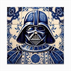 Darth Vader Delft Tile Illustration 4 Canvas Print