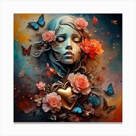 Heart Of Roses Canvas Print