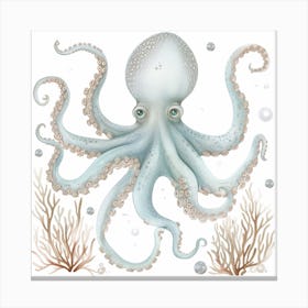 Cute Storybook Style Octopus 1 Canvas Print