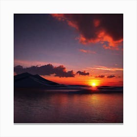 Sunset Over A Lake 10 Canvas Print