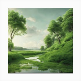 Green Landscape Canvas Print