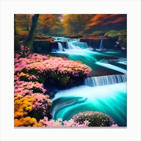 Waterfalls In The Forest 1 Canvas Print