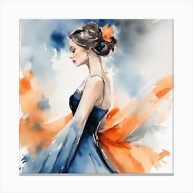 Watercolor Of A Woman 3 Canvas Print