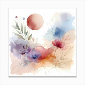 Watercolor Flower Painting Canvas Print