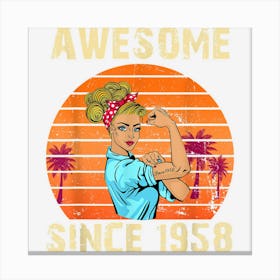 64 Year Old Awesome Since 1958 64th Birthday Women Canvas Print