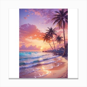 Sunset At The Beach Canvas Print