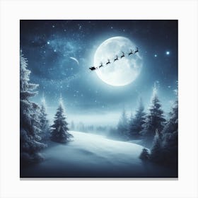 Santa Claus Flying Canvas Print