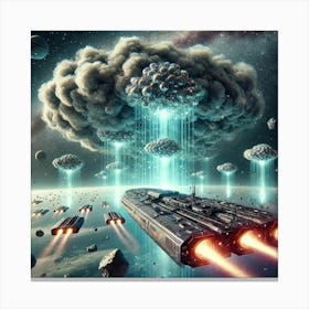 Nebula Drones Metallic Clouds Canvas Print