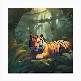 Tiger In The Jungle 13 Canvas Print