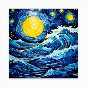 Starry Night Over The Ocean Canvas Print