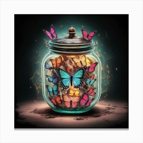 Butterflies In A Jar Canvas Print