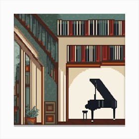 Piano In The Living Room Canvas Print