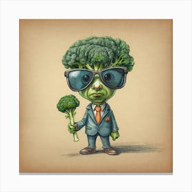 Broccoli In A Suit Canvas Print