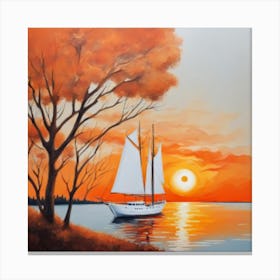 Sunset Sailboat Canvas Print