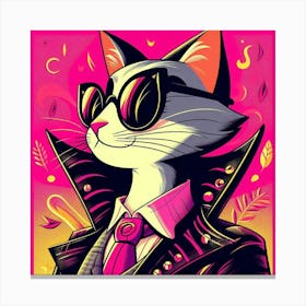 Cat In Sunglasses 4 Canvas Print