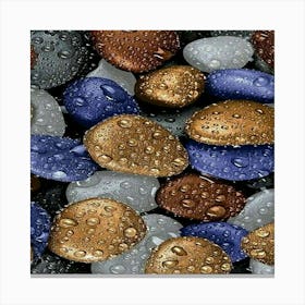 Pebbles With Water Droplets Canvas Print