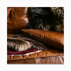 Leather And Fur On A Talbe Canvas Print