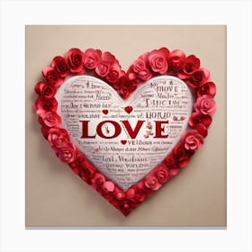 Love In A Heart Canvas Print