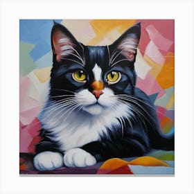 Black And White Cat Canvas Print