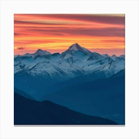 Sunset In The Alps Canvas Print