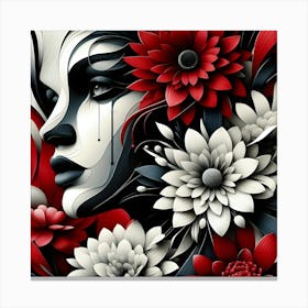 Woman With Flowers 1 Canvas Print